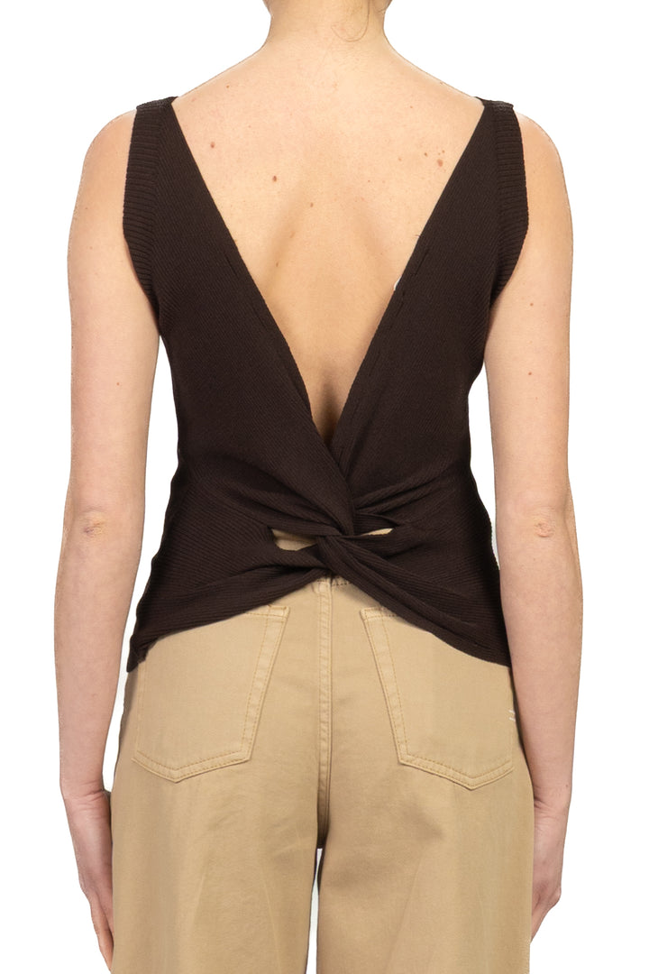 Vicolo - Top a costine scollo V Art. 4AB4015