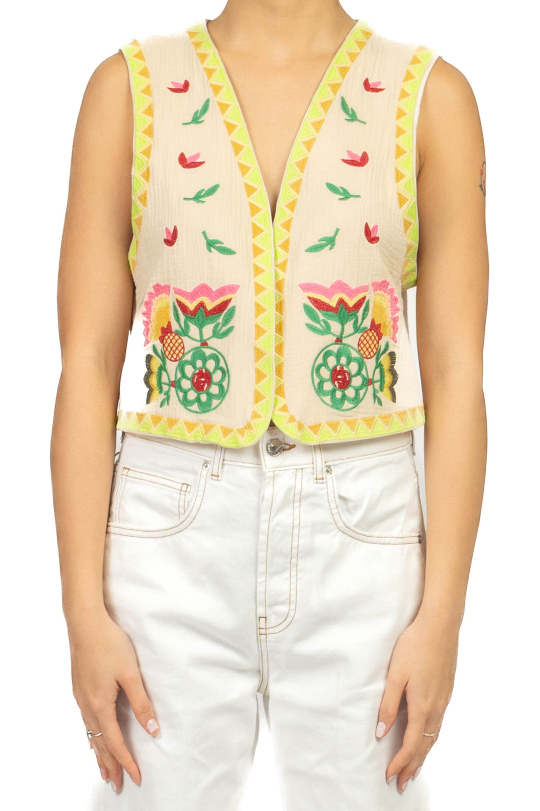 Vicolo - Gilet ricamato fantasia Art. TAB1596