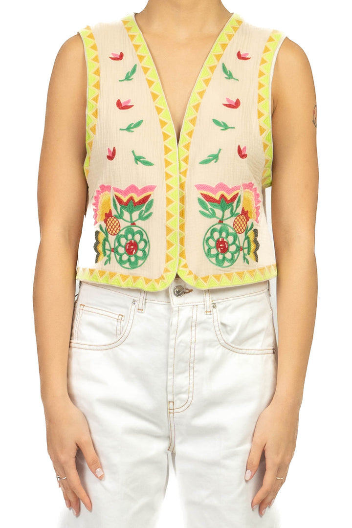 Vicolo - Gilet ricamato fantasia Art. TAB1596