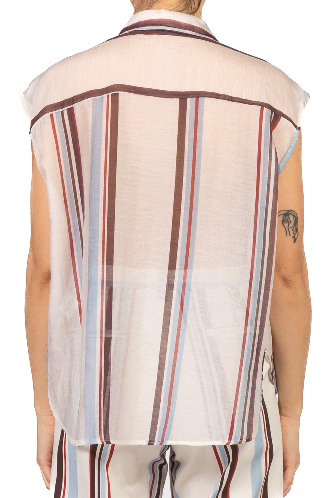 Tensione In - Camicia smanicata rigata Art. S26CH55