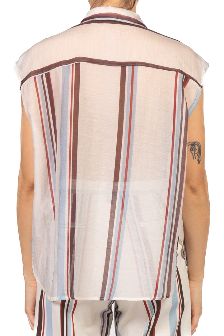 Tensione In - Camicia smanicata rigata Art. S26CH55