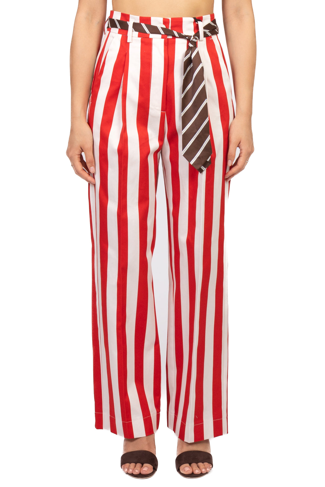 Vicolo - Pantalone rigato con cravatta in vita Art. TAB2580
