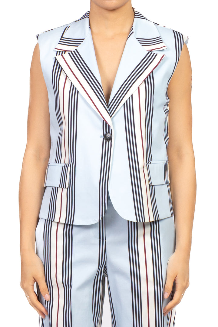 Tensione In - Gilet rigato un bottone Art. 26D5322