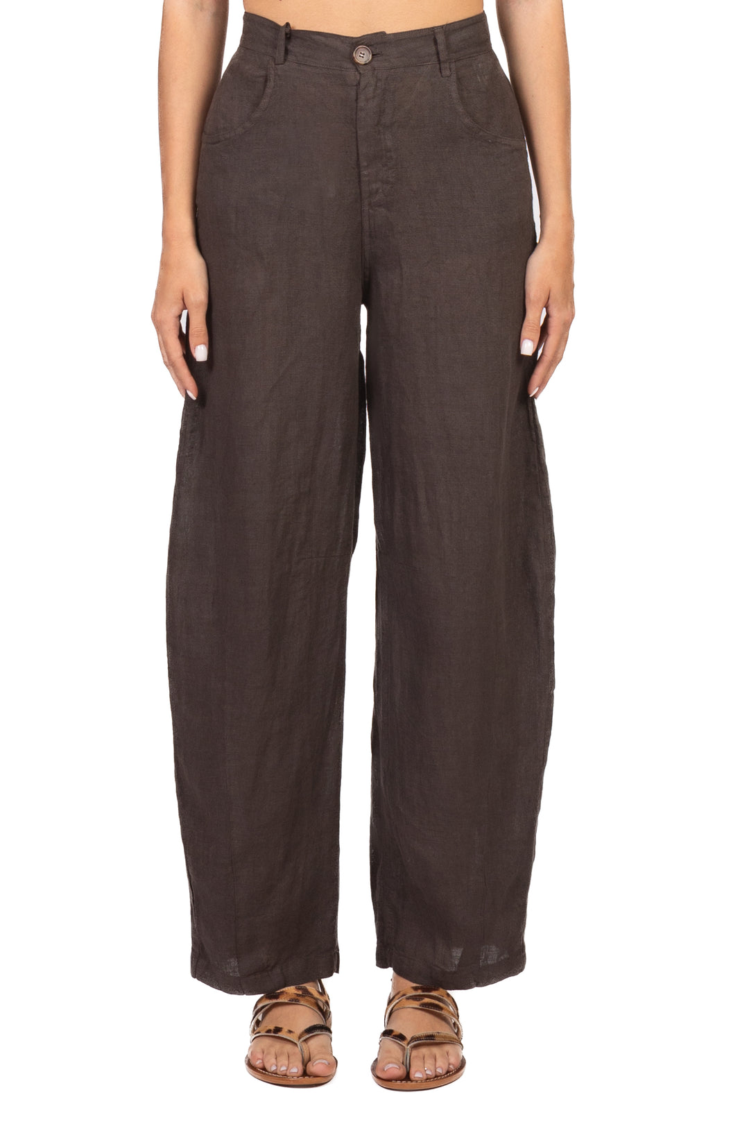 Tensione In - Pantalone barrel lino Art. S26PE58