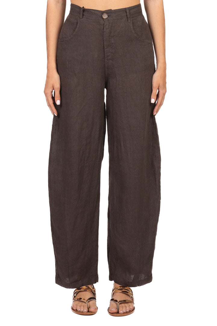Tensione In - Pantalone barrel lino Art. S26PE58