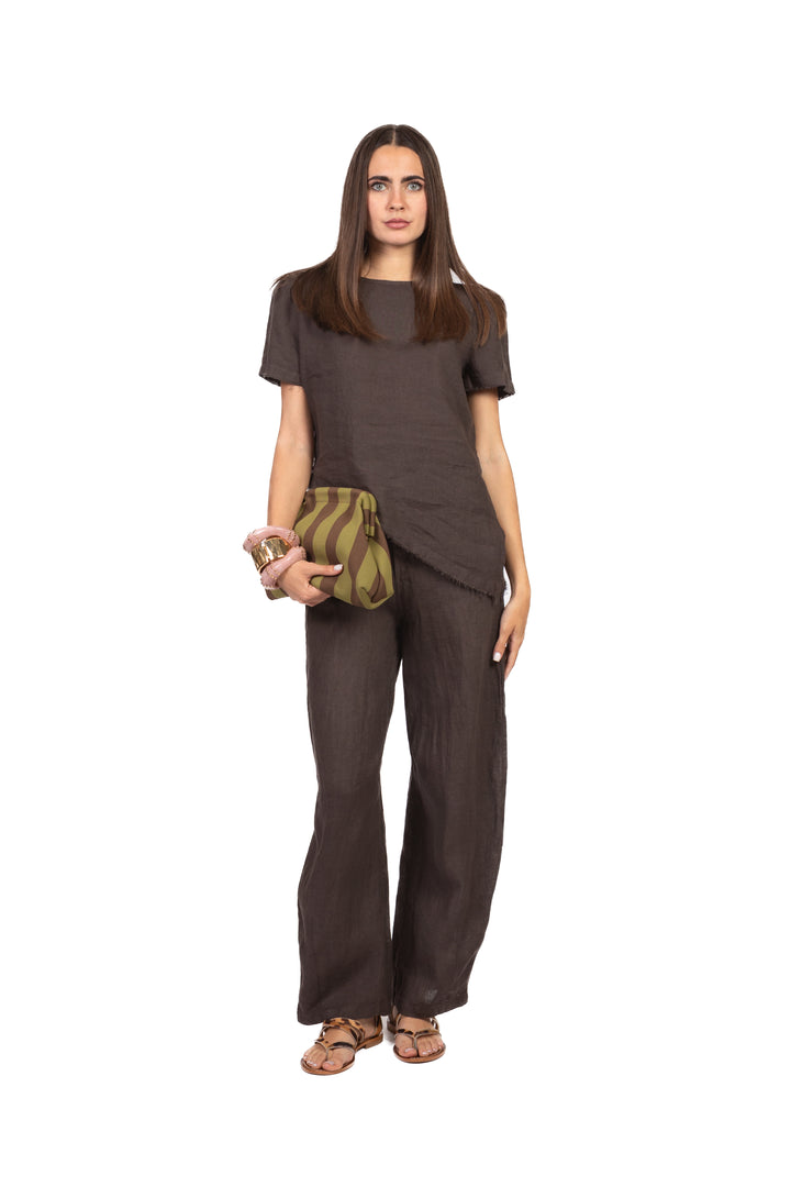 Tensione In - Pantalone barrel lino Art. S26PE58