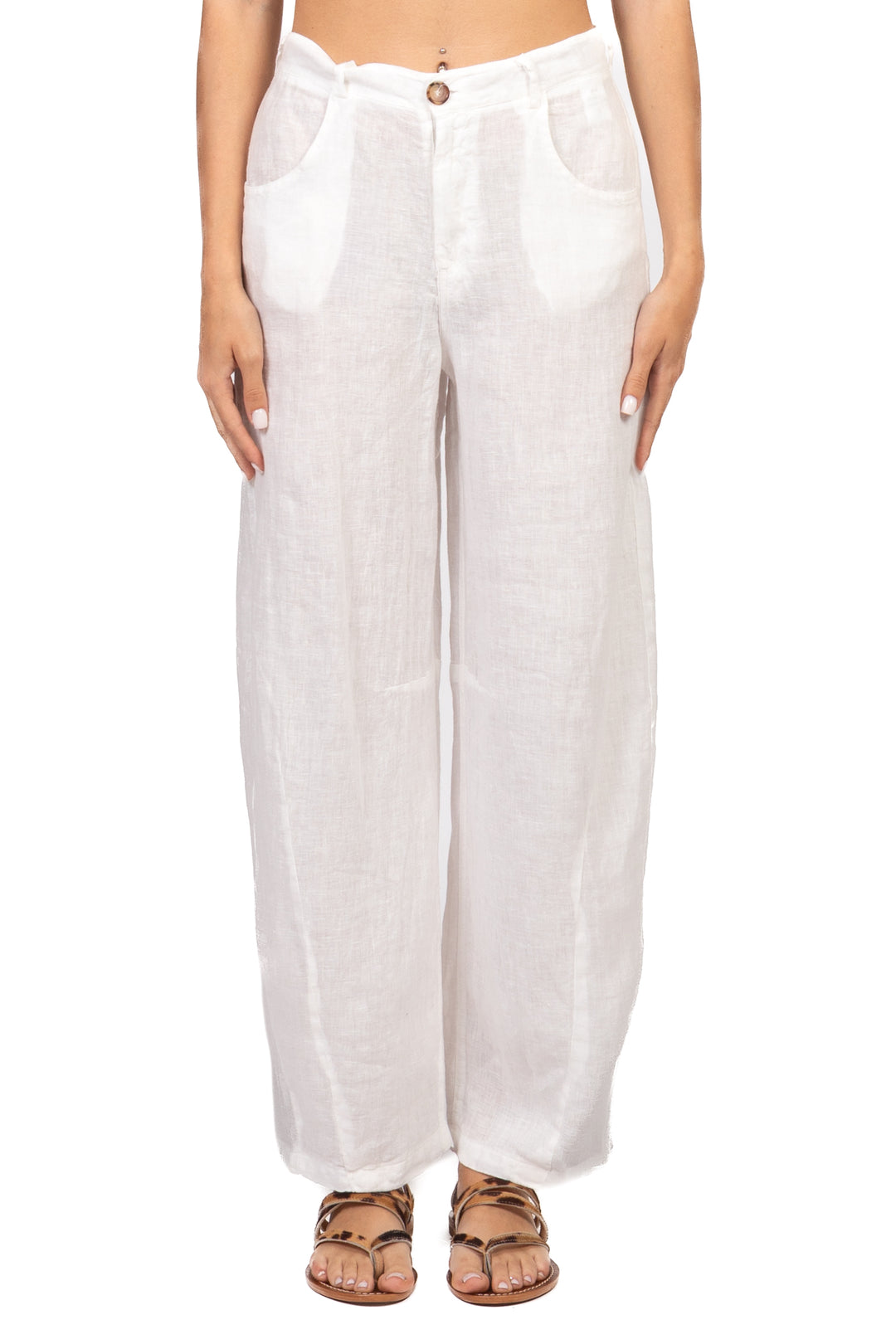 Tensione In - Pantalone barrel lino Art. S26PE58