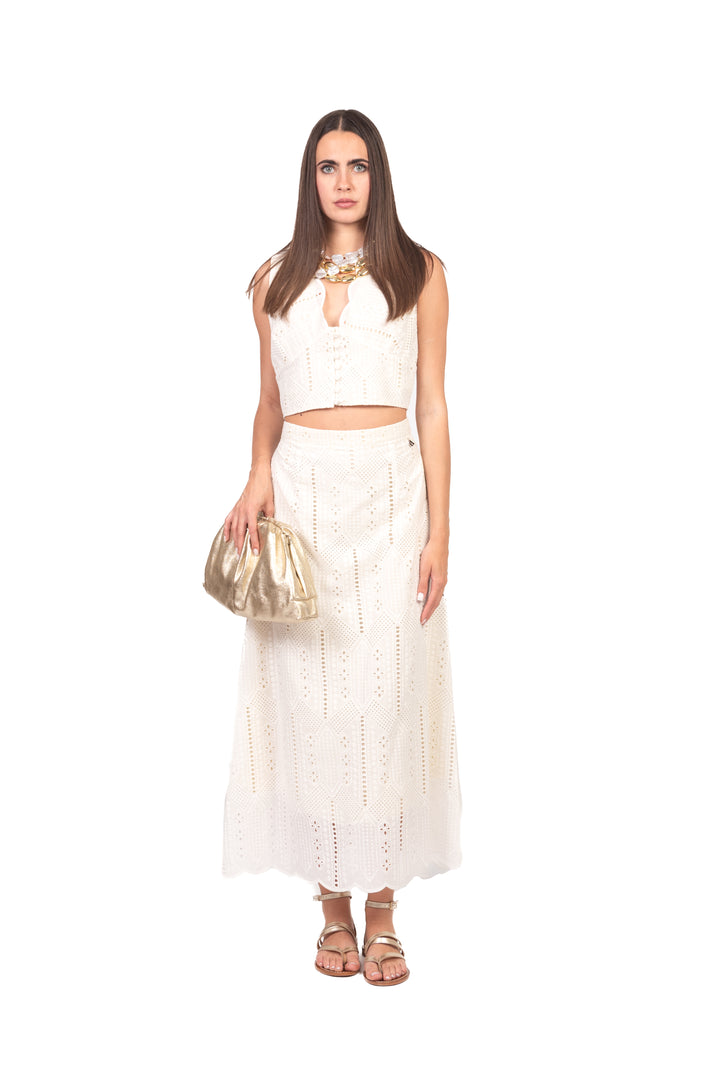 Dixie - Gilet crop ricamato Art. RBB6ROV