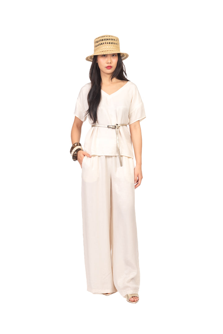 Tensione In - Pantalone palazzo in cupro Art. 56110LO2
