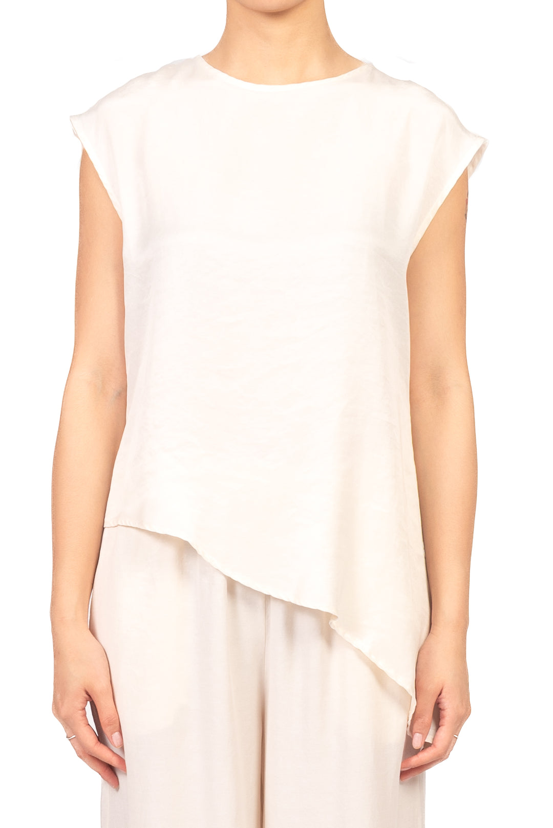 Tensione In - T-Shirt asimmetrica in cupro Art. 26223LO2