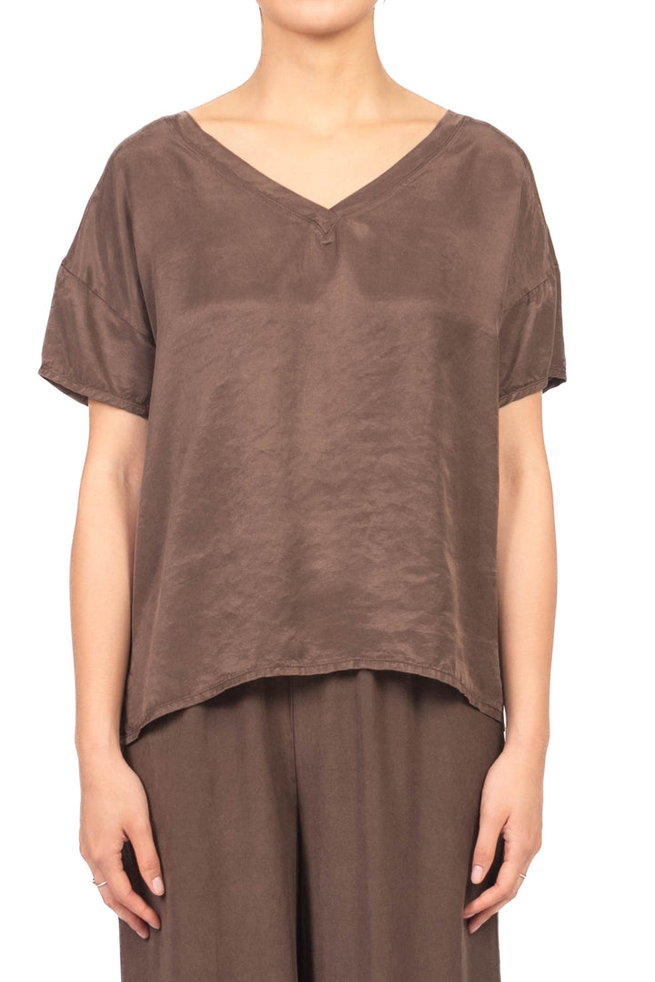 Tensione In - T-Shirt cupro scollo V con spacchi Art. 2662LO2