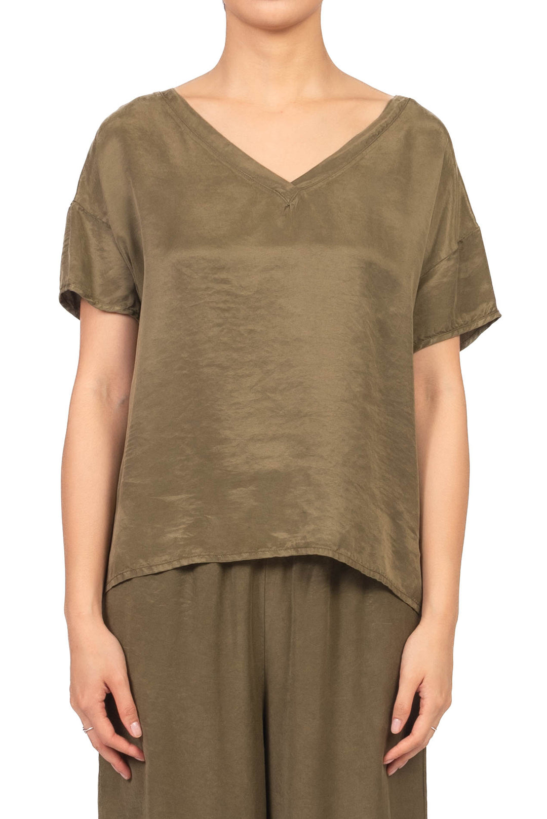Tensione In - T-Shirt cupro scollo V con spacchi Art. 2662LO2
