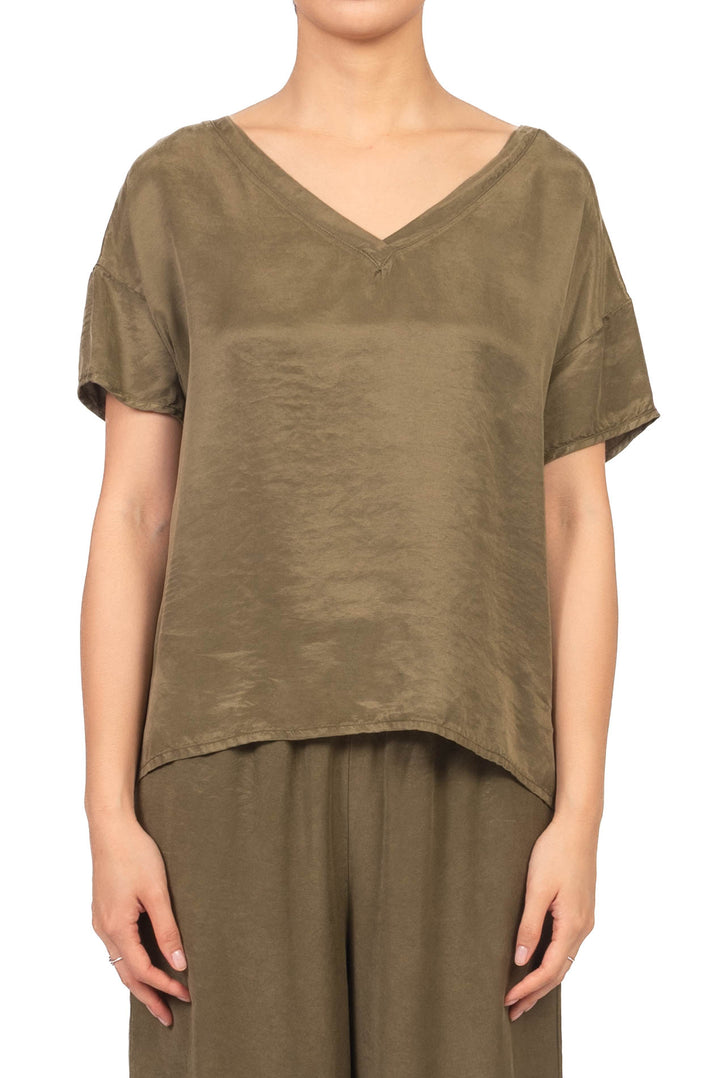 Tensione In - T-Shirt cupro scollo V con spacchi Art. 2662LO2
