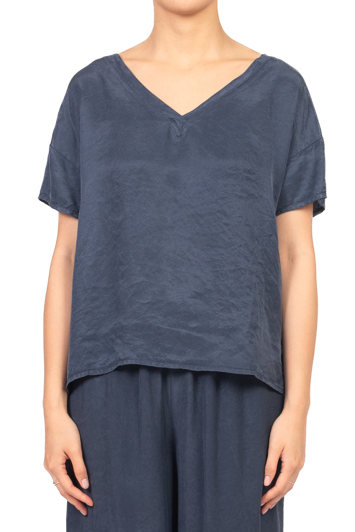 Tensione In - T-Shirt cupro scollo V con spacchi Art. 2662LO2
