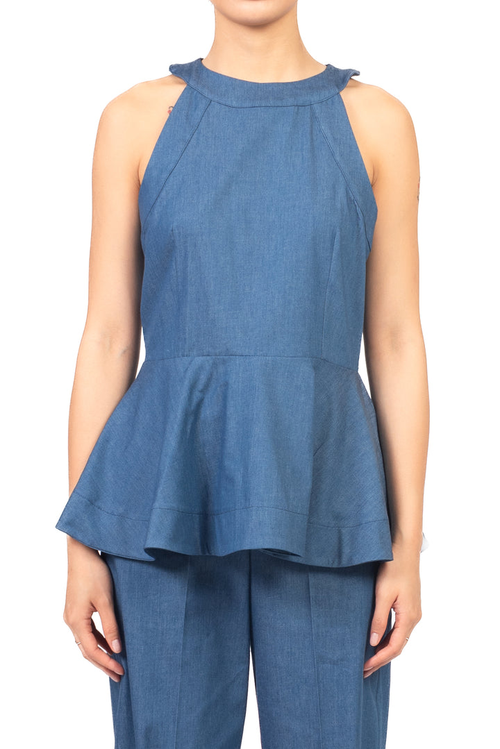 Tensione In - Top chambray peplum Art. 26T5330