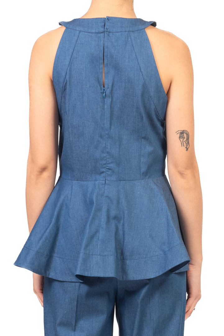 Tensione In - Top chambray peplum Art. 26T5330
