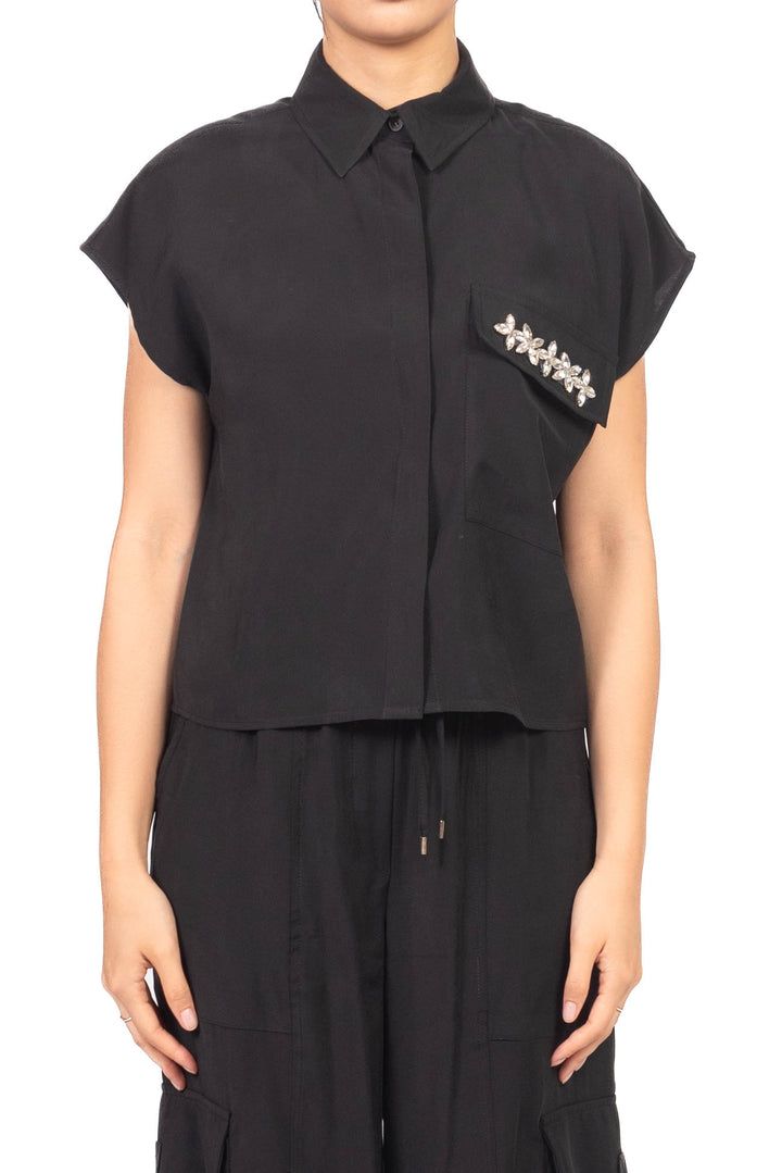 Tensione In - Camicia smanicata cupro gioiello Art. 26C5096