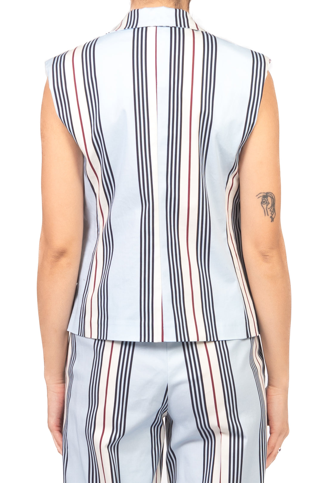 Tensione In - Gilet rigato un bottone Art. 26D5322