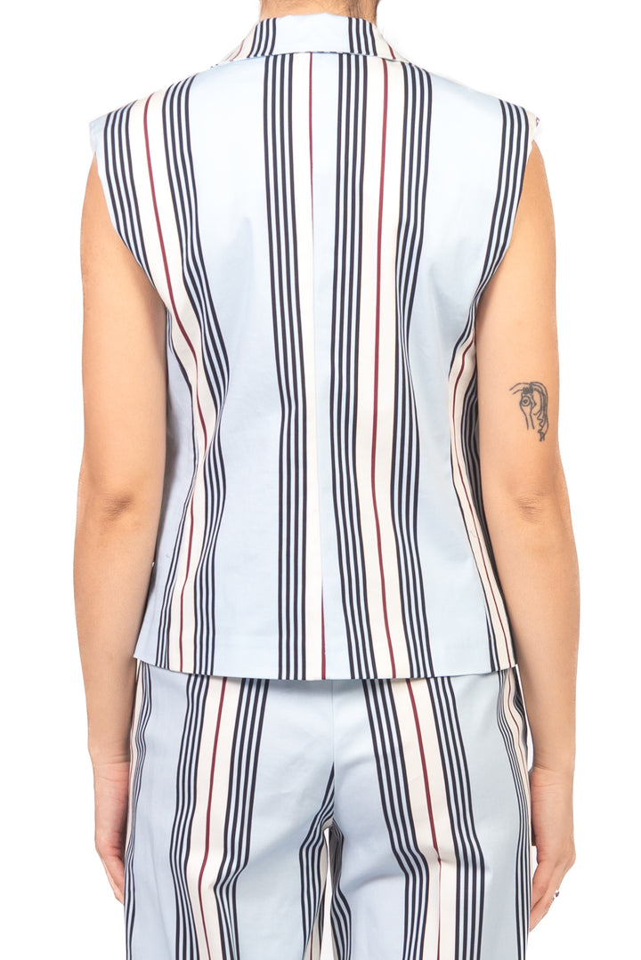 Tensione In - Gilet rigato un bottone Art. 26D5322