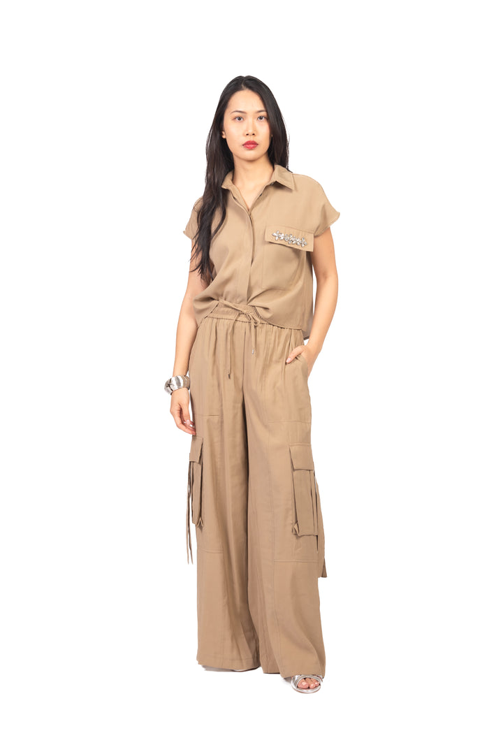 Tensione In - Camicia smanicata cupro gioiello Art. 26C5096