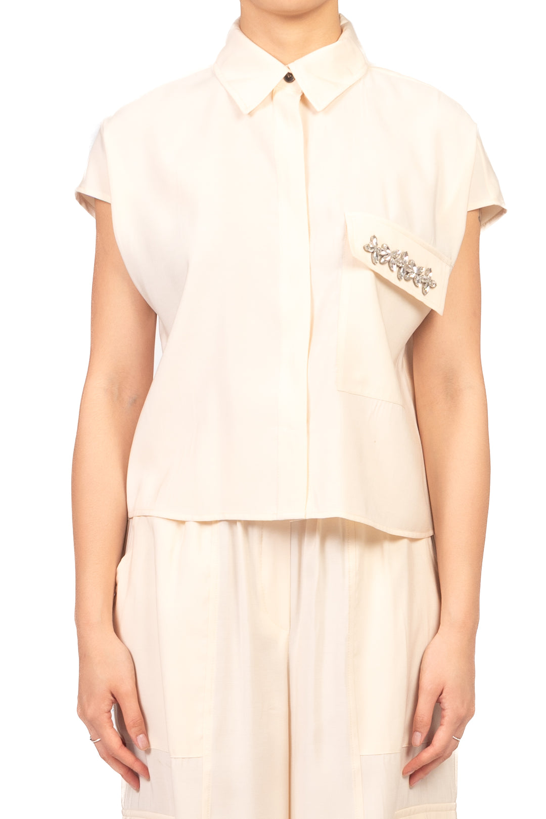 Tensione In - Camicia smanicata cupro gioiello Art. 26C5096