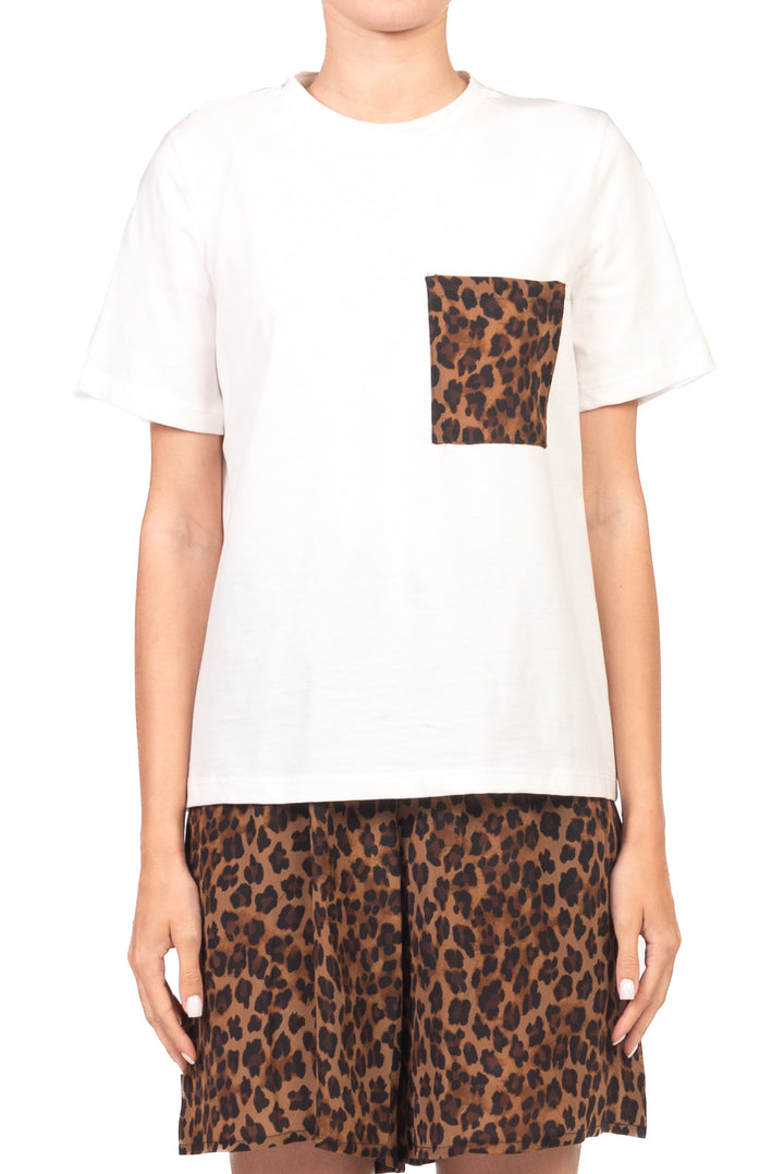 Tensione In - T-shirt con taschino animalier Art. II1797PE26