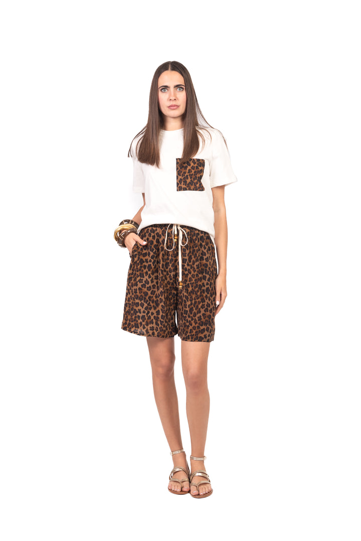Tensione In - T-shirt con taschino animalier Art. II1797PE26