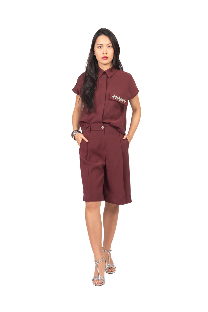 Tensione In - Camicia smanicata cupro gioiello Art. 26C5096