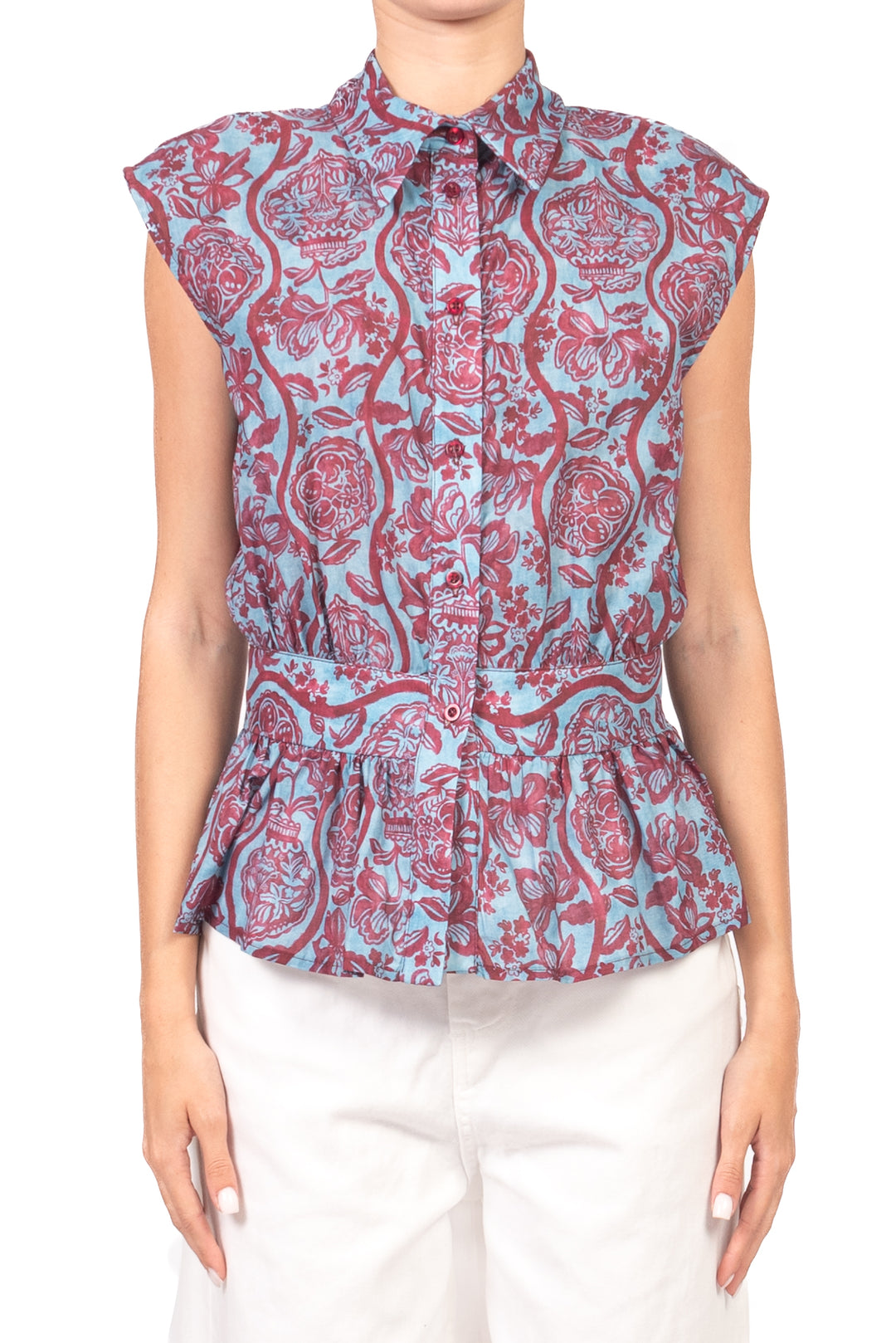 Tensione In - Camicia smanicata doppia fantasia Art. PE260287