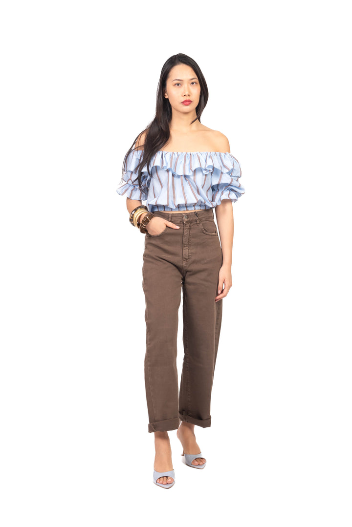 Vicolo - Blusa rigata con rouches Art. TAB2641