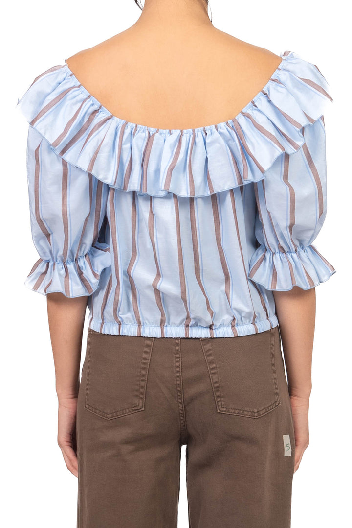 Vicolo - Blusa rigata con rouches Art. TAB2641