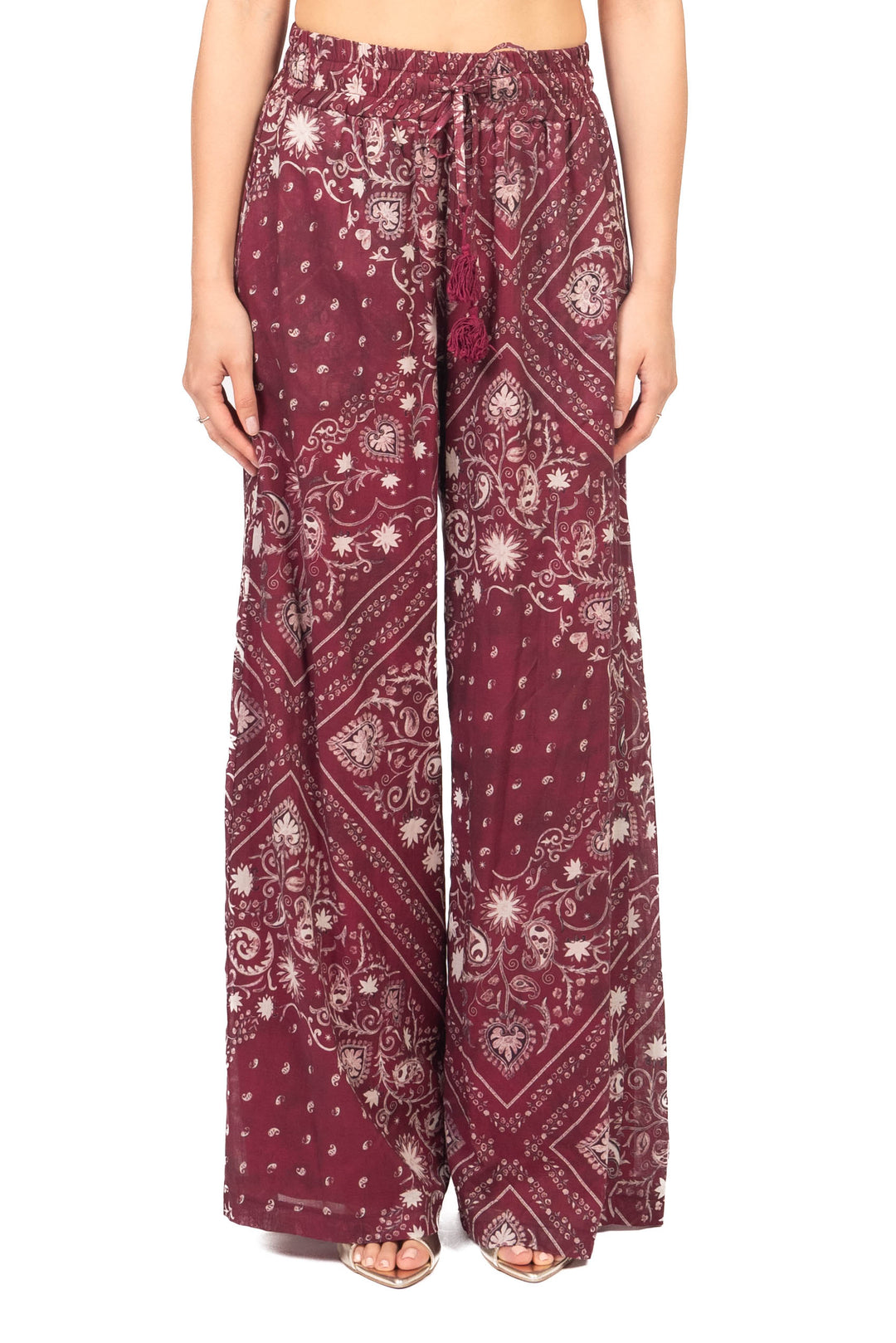Tensione In - Pantalone palazzo con coulisse fantasia bandana Art. 39471