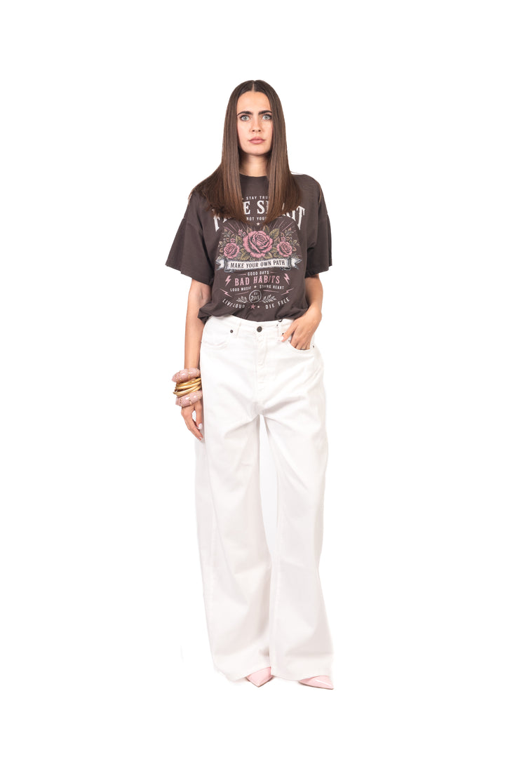 Vicolo - T-Shirt  stampa "Free Spirit" Art. RAB0952
