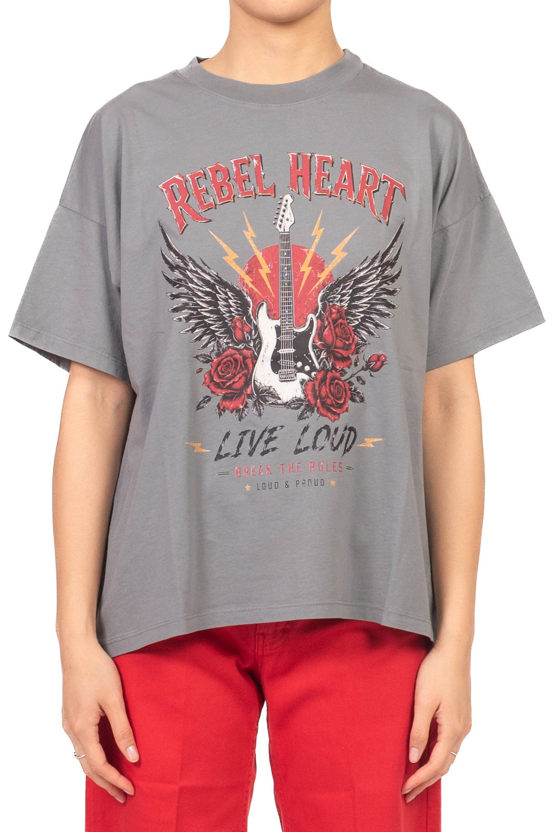 Vicolo - T-Shirt con stampa "Rebel Heart" Art. RAB0896