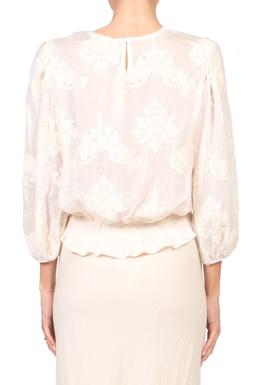 Tensione In - Blusa misto seta ricamata Art. S26CF81