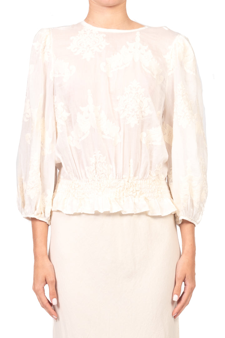 Tensione In - Blusa misto seta ricamata Art. S26CF81