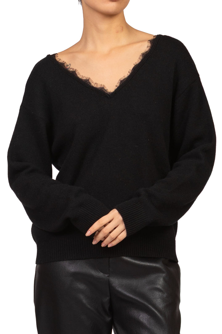 Tensione In - Maglia scollo V con pizzo Art. D82664