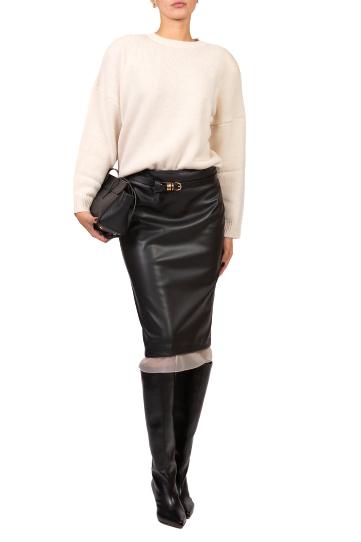 Tensione In - Gonna ecopelle con tulle Art. N20153AT