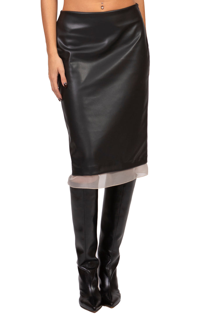 Tensione In - Gonna ecopelle con tulle Art. N20153AT