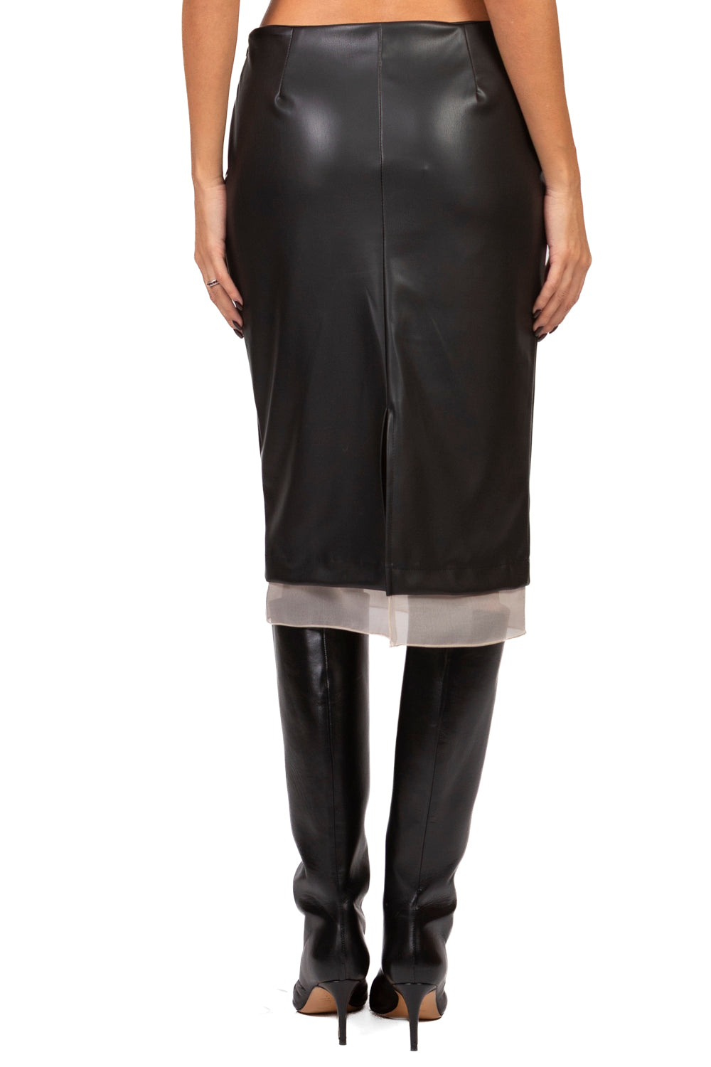 Tensione In - Gonna ecopelle con tulle Art. N20153AT