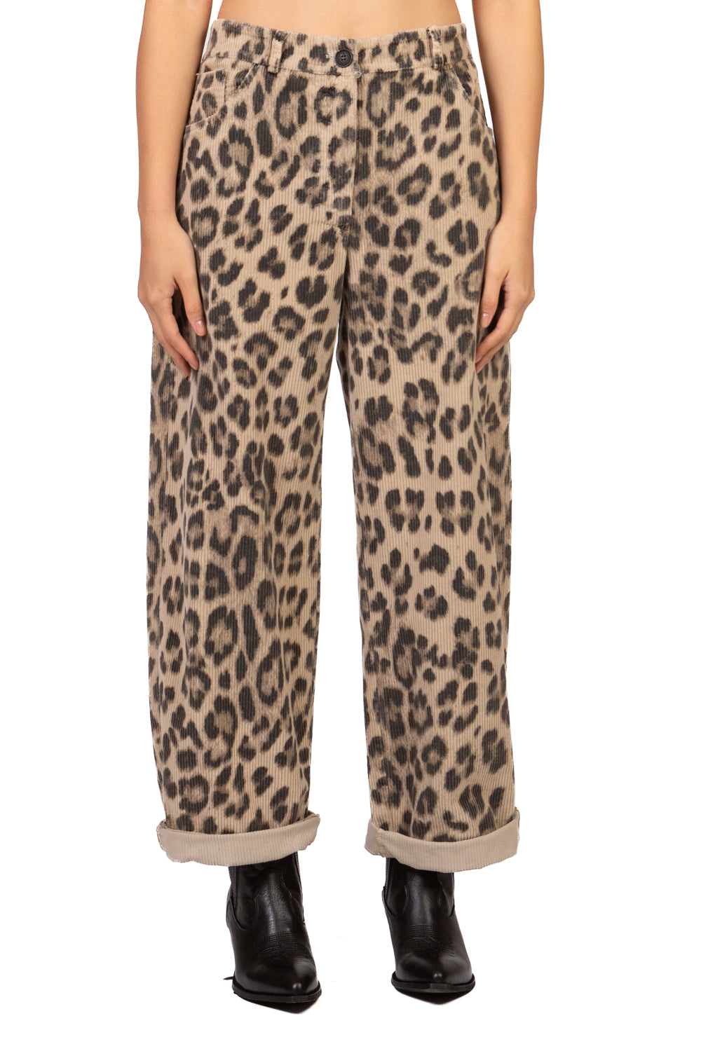Vicolo - Pantalone animalier velluto rocciatore Art. TAC1756