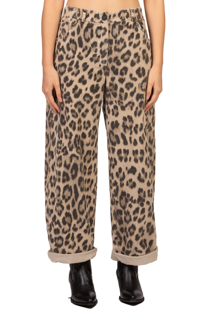 Vicolo - Pantalone animalier velluto rocciatore Art. TAC1756