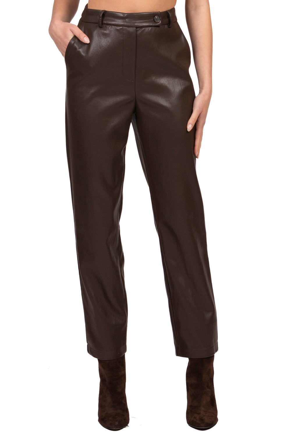 Tensione In - Pantalone ecopelle chiusura asimmetrica Art. 27P6765