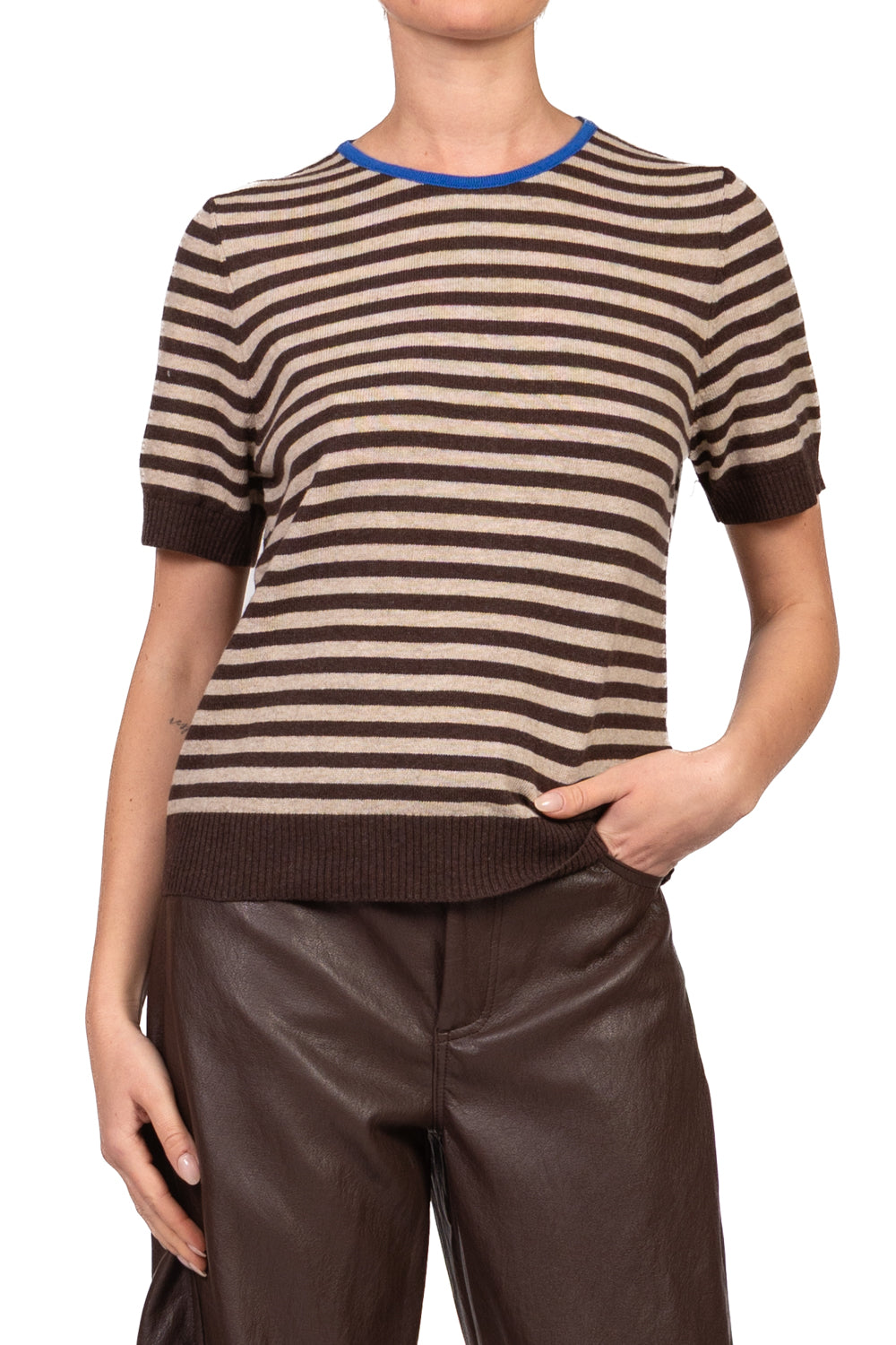 Tensione In - Maglia rigata mezza manica Art. W6HMJ63A359RI