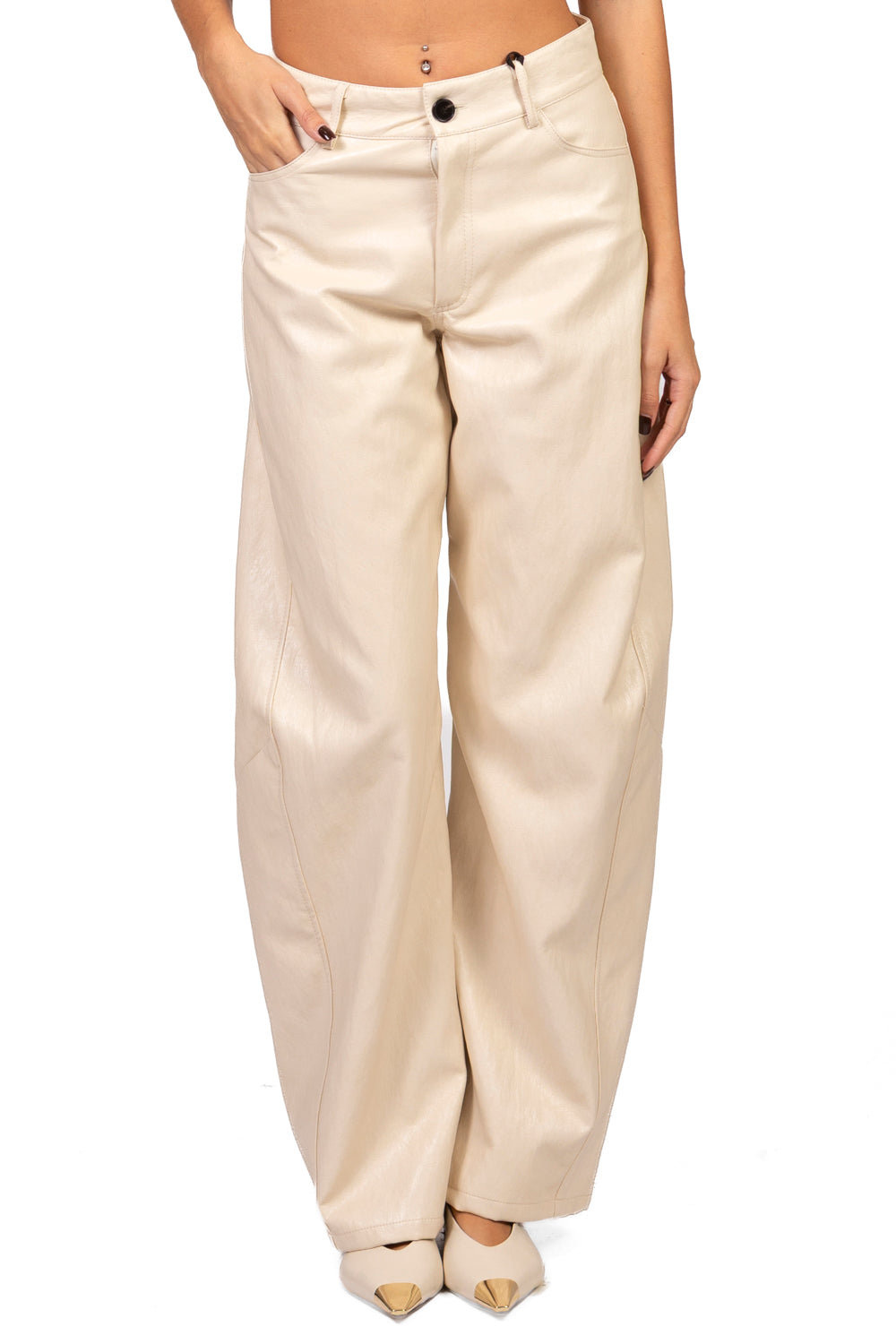 Vicolo - Pantalone barrel ecopelle Art. TAC1708