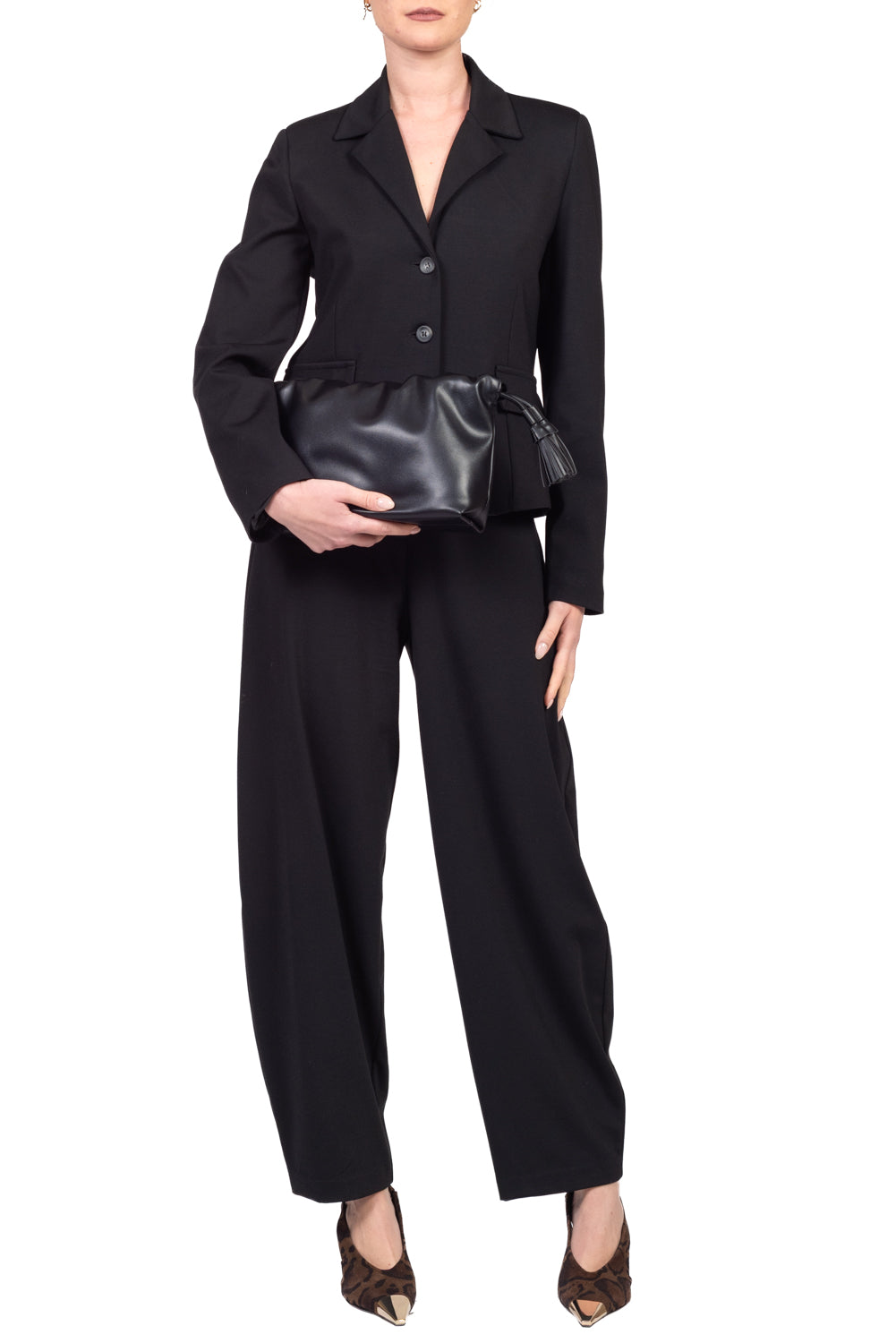 Tensione In - Pantalone barrel punto milano Art. 27P6771