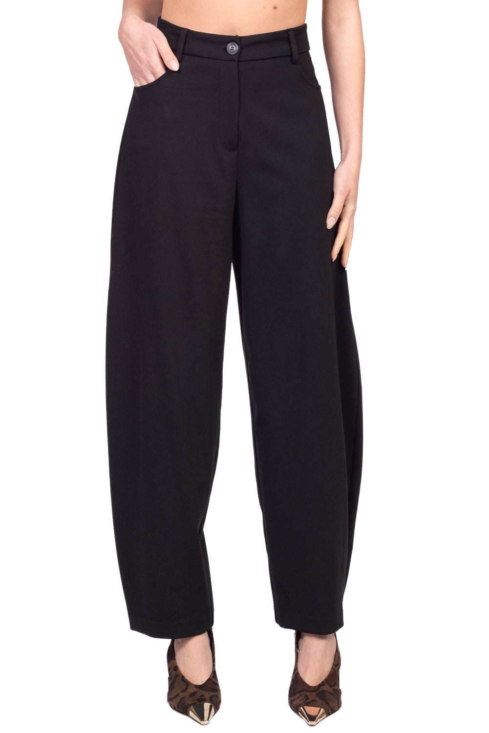 Tensione In - Pantalone barrel punto milano Art. 27P6771