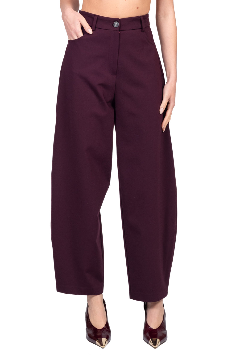 Tensione In - Pantalone barrel punto milano Art. 27P6771