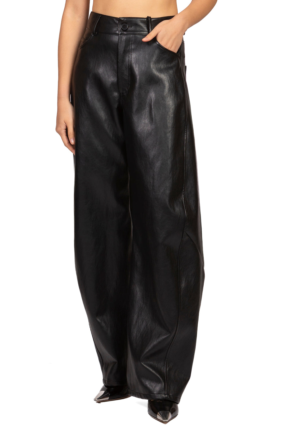 Vicolo - Pantalone barrel ecopelle Art. TAC1708