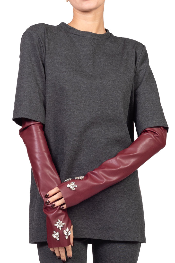 Tensione In - T-Shirt con manicotti in ecopelle Art. VW1172